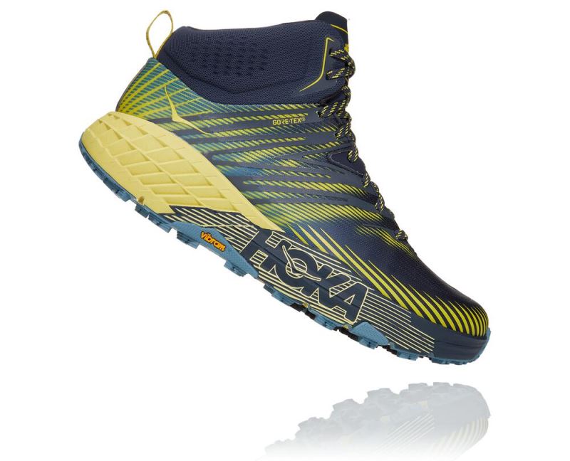 Hoka One One Speedgoat Mid GORE-TEX 2 - Tenis Corrida Trilha Homem Azuis / Azuis | PT-ayzXTnp